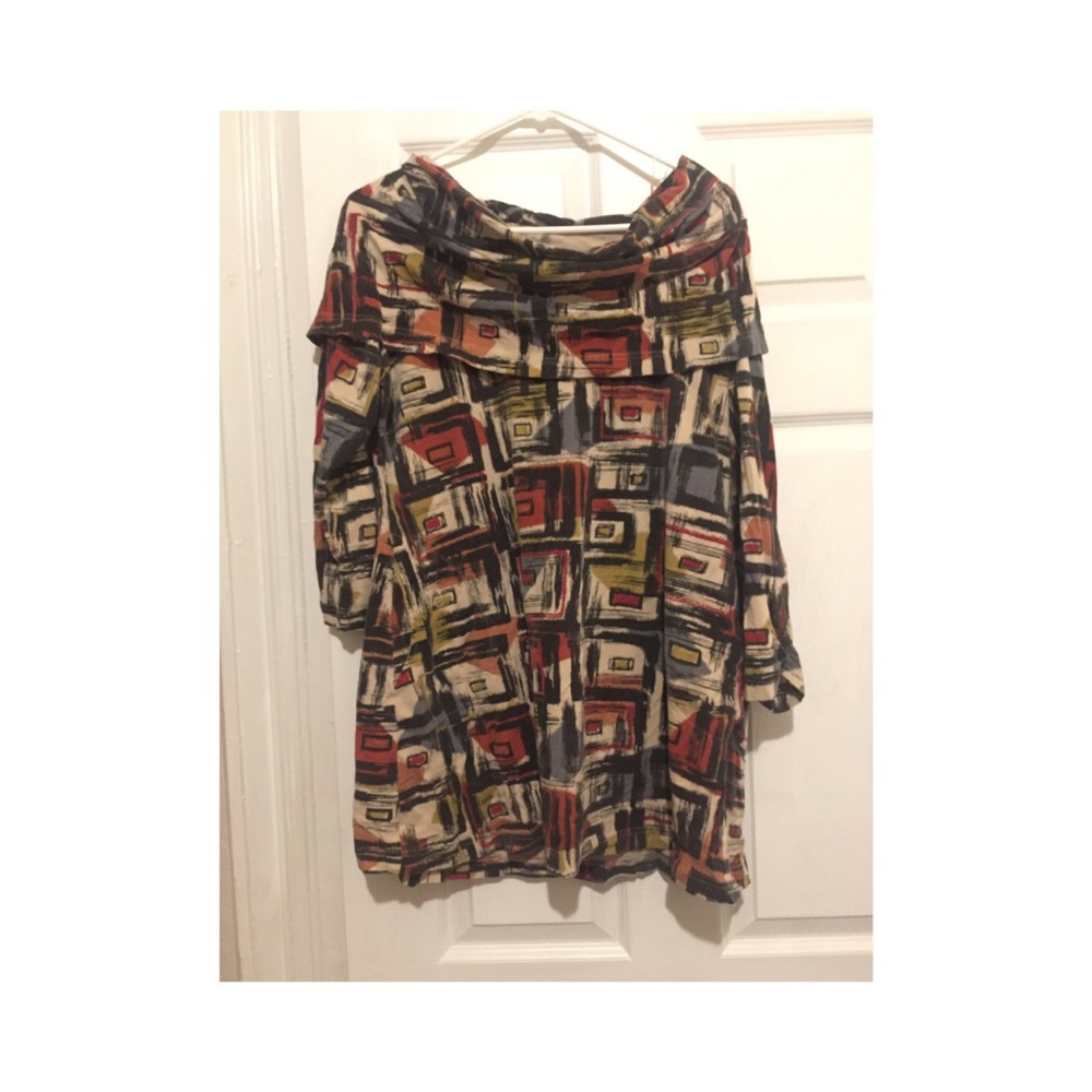 Effie’s Heart geometric print cowl neck tunic